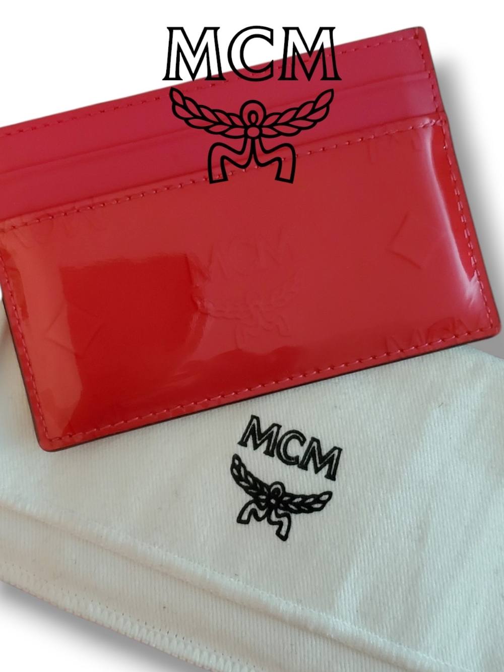 MCM Fuschia Pink Patent Leather Card & Key Holder Wallet